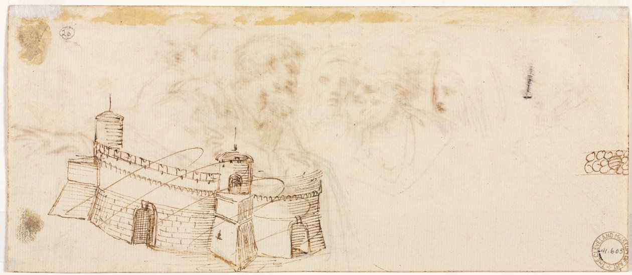 Fortaleza Crenelada verso, segunda mitad del siglo XVI de Agostino Carracci