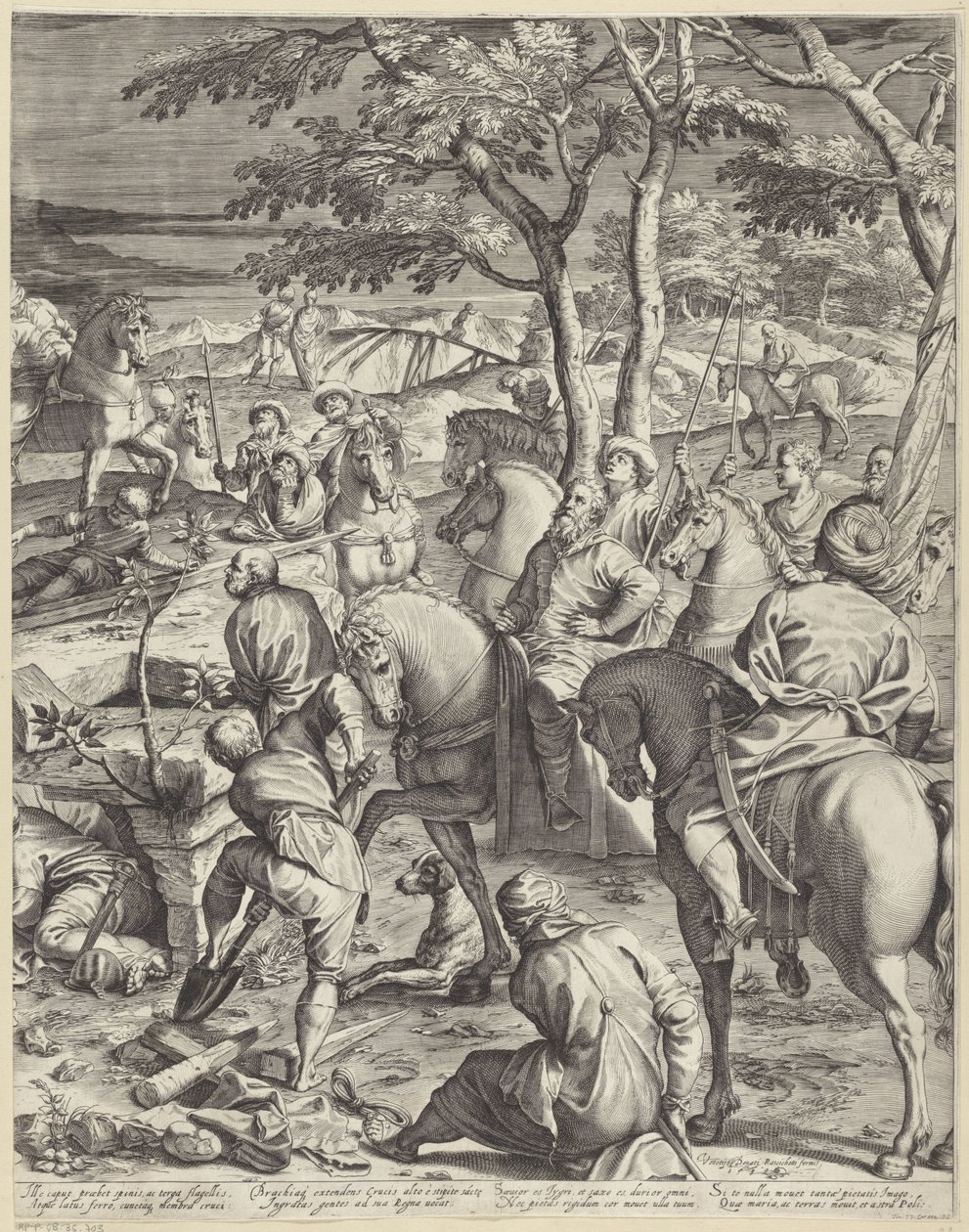 Crucifixión de Cristo (parte derecha) de Agostino Carracci