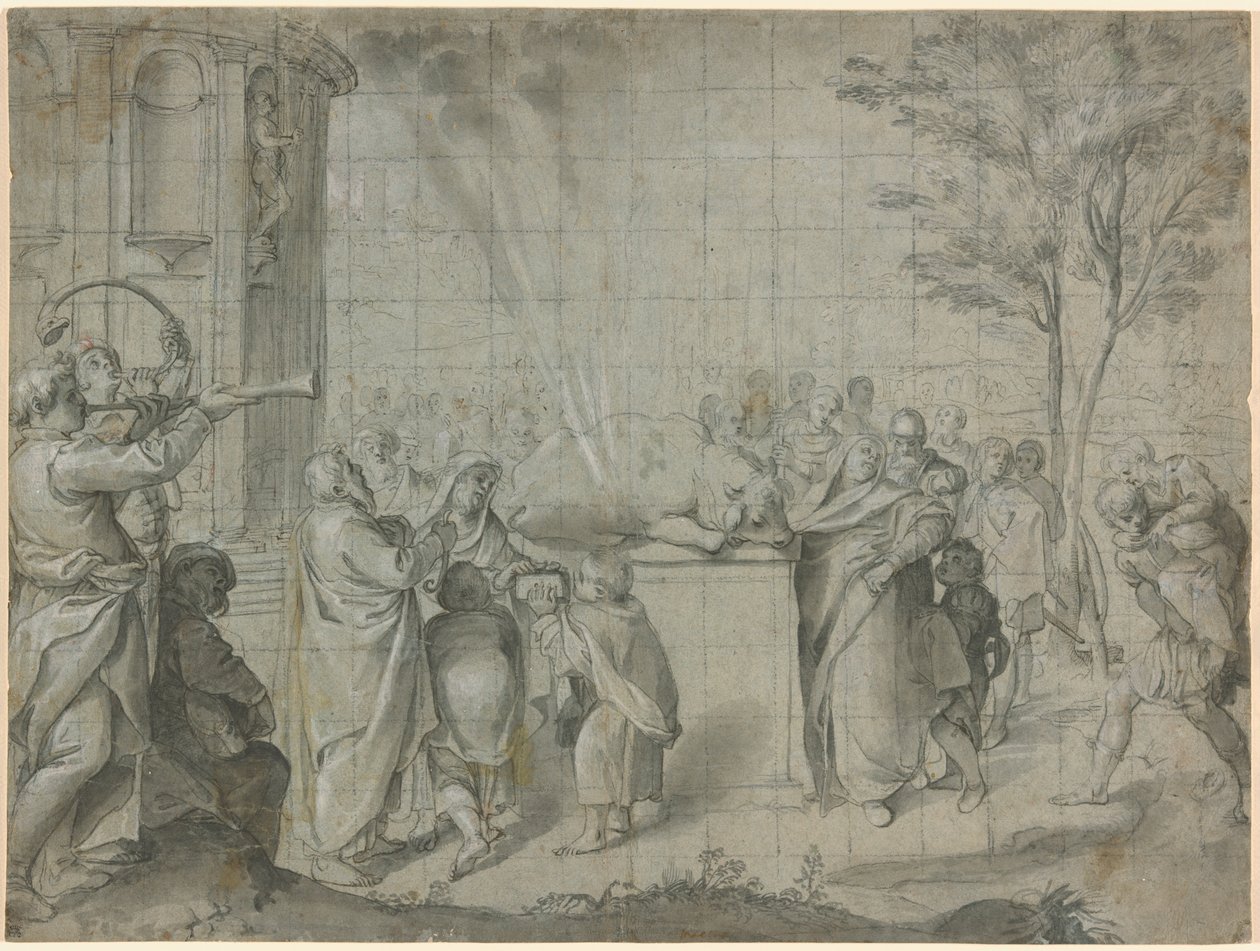 El sacrificio de Pelias a Neptuno de Agostino Carracci