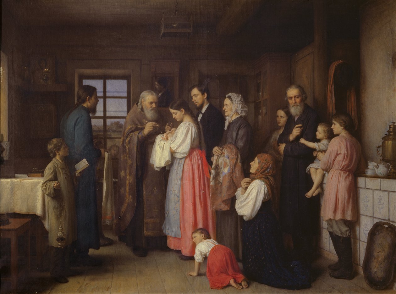 El bautizo, 1873 de Akim Egorovich Karneev