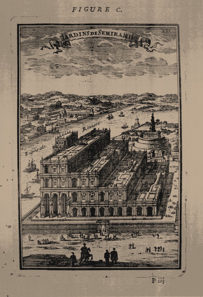 Jardines colgantes de Semiramis, 1683 de Alain Manesson Mallet