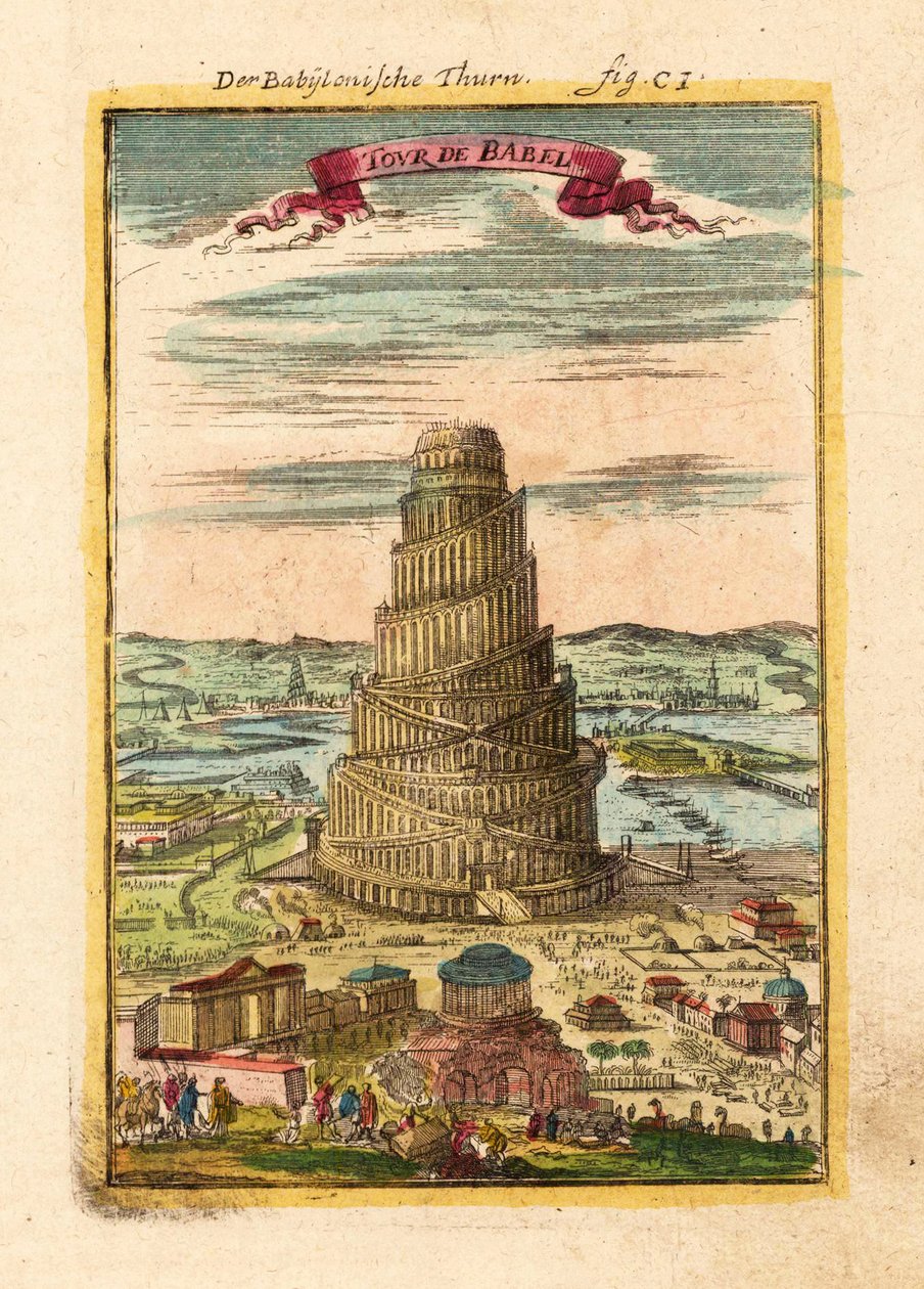 Torre de Babel, 1719 de Alain Manesson Mallet