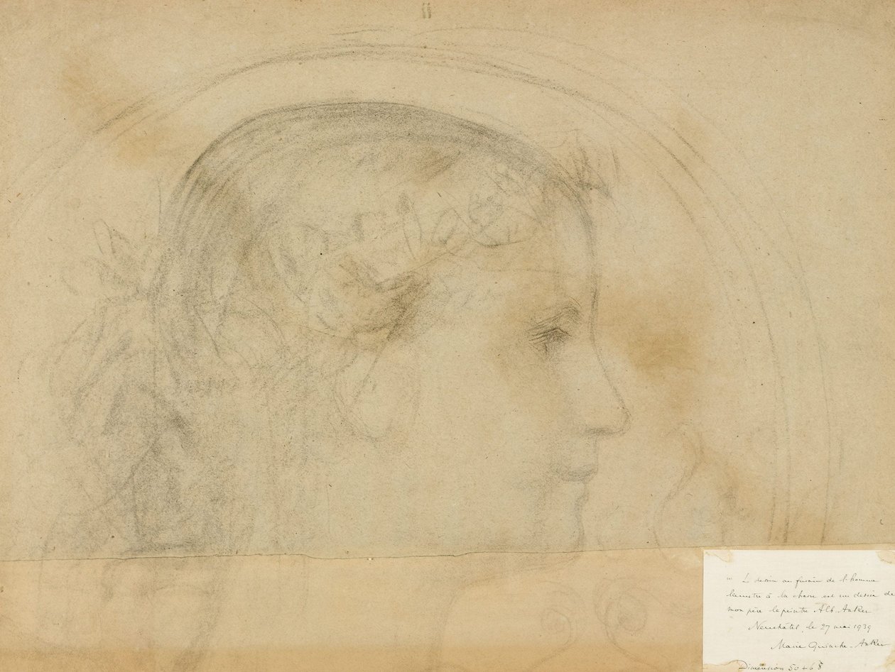 Estudio de cabeza de mujer de Albert Anker