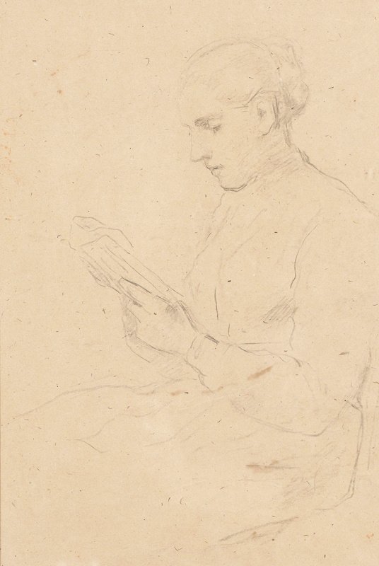 Estudio de una niña leyendo de Albert Anker