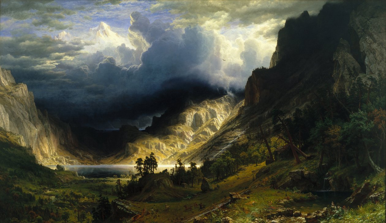 Una tormenta en las Montañas Rocosas, Monte Rosalie de Albert Bierstadt