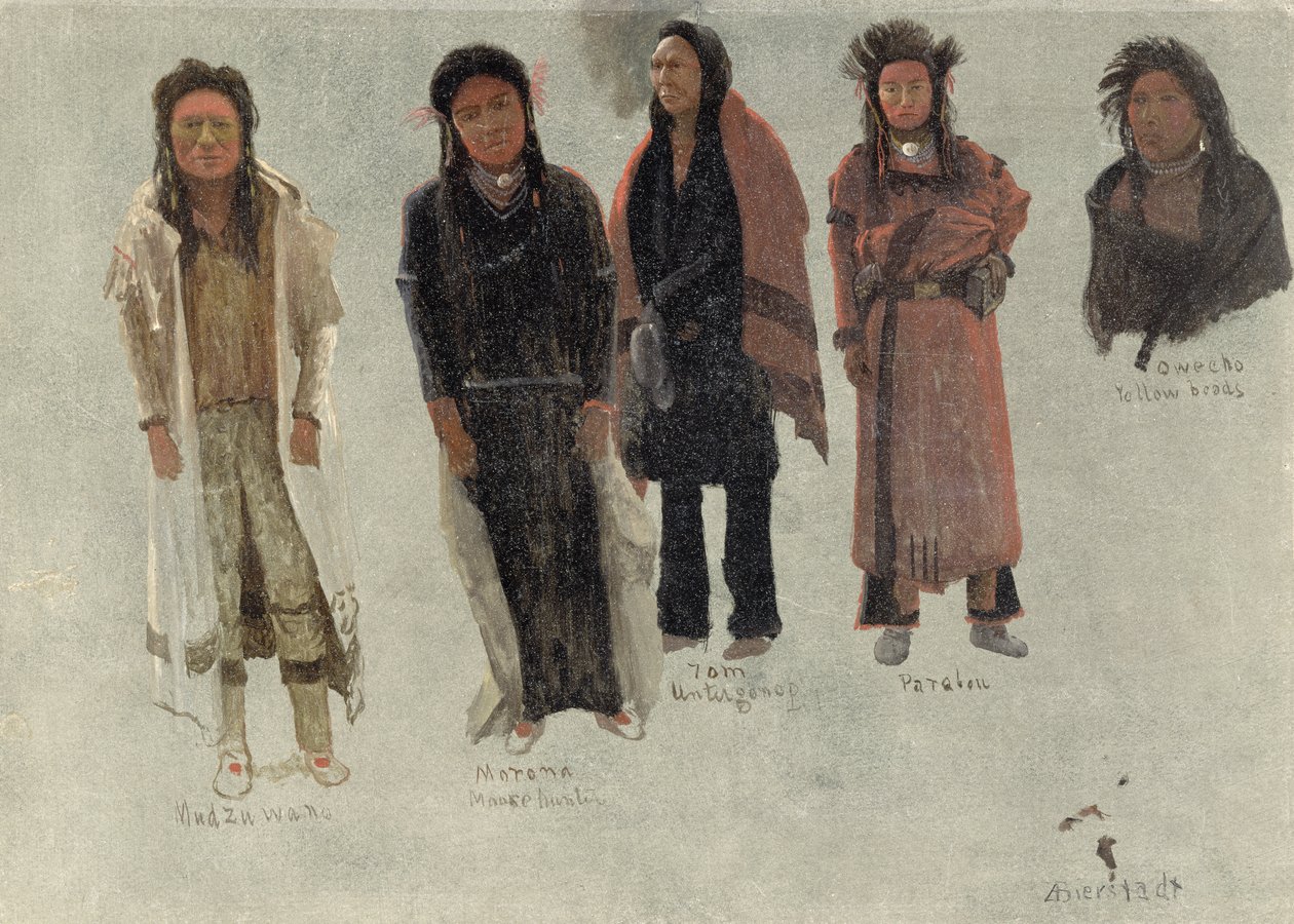 Cinco indios de Albert Bierstadt