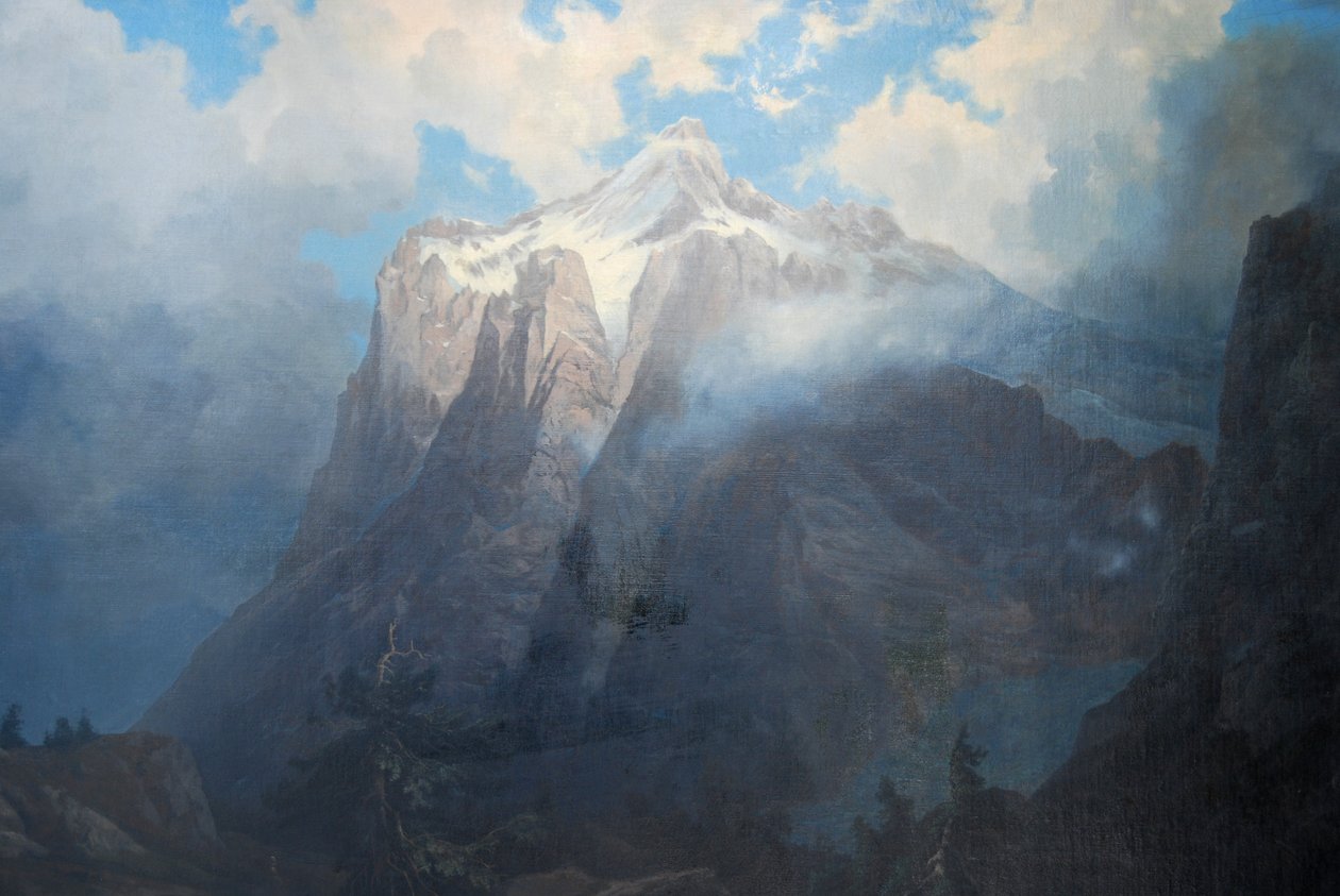 Monte Brewer desde el Cañón del Río Kings, California de Albert Bierstadt