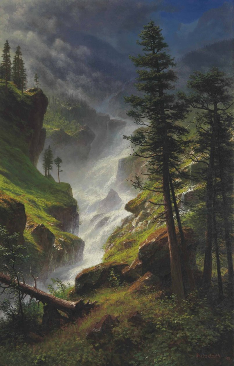 Cascada en las Montañas Rocosas de Albert Bierstadt