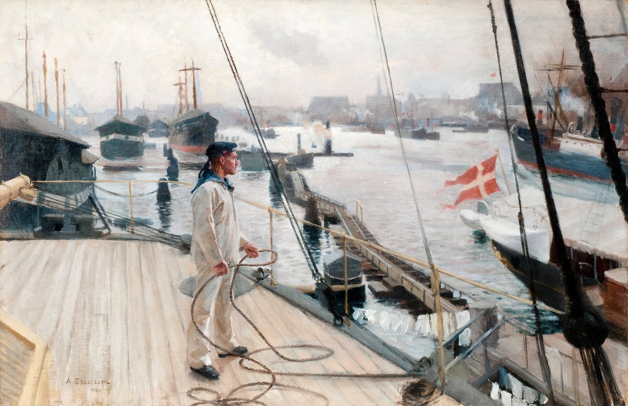 Desde el puerto de Copenhague I.Svenska de Albert Gustaf Aristides Edelfelt