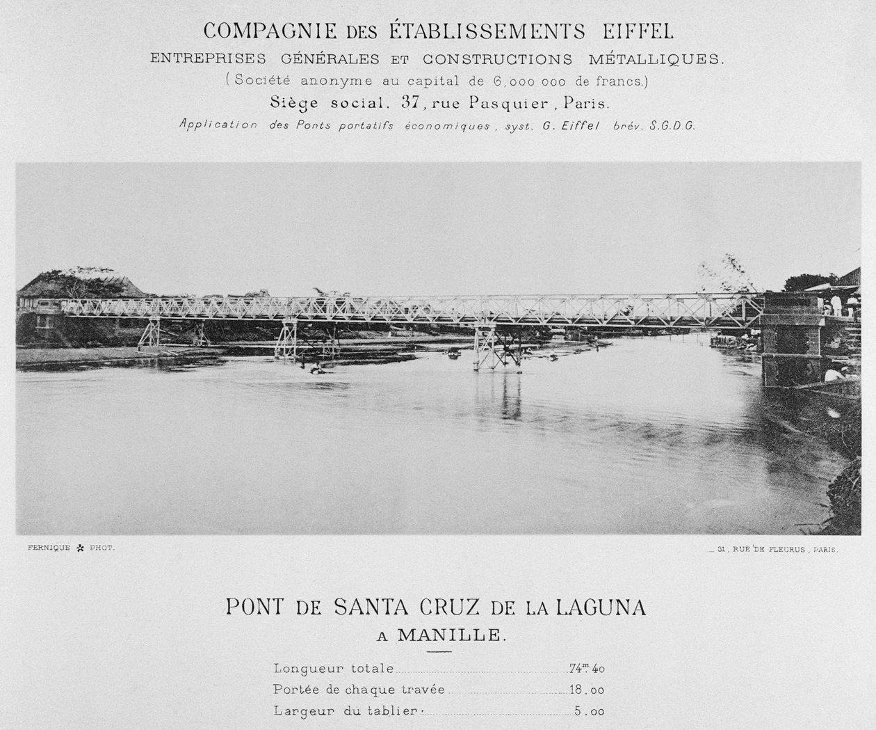 Puente de Santa Cruz de la Laguna, Manila, febrero de 1891 de Albert Fernique