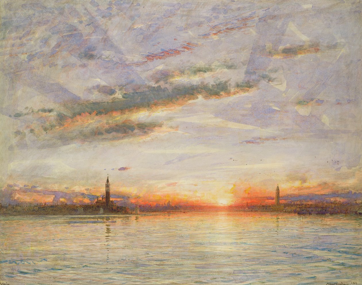 Atardecer, Venecia, 1902 de Albert Goodwin