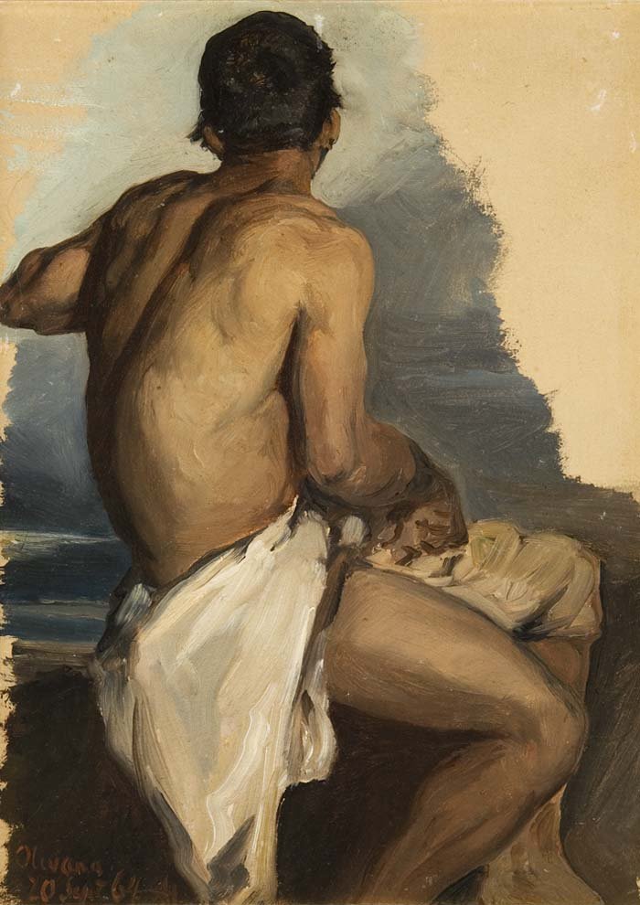 Hombre desnudo de espaldas de Albert Hertel