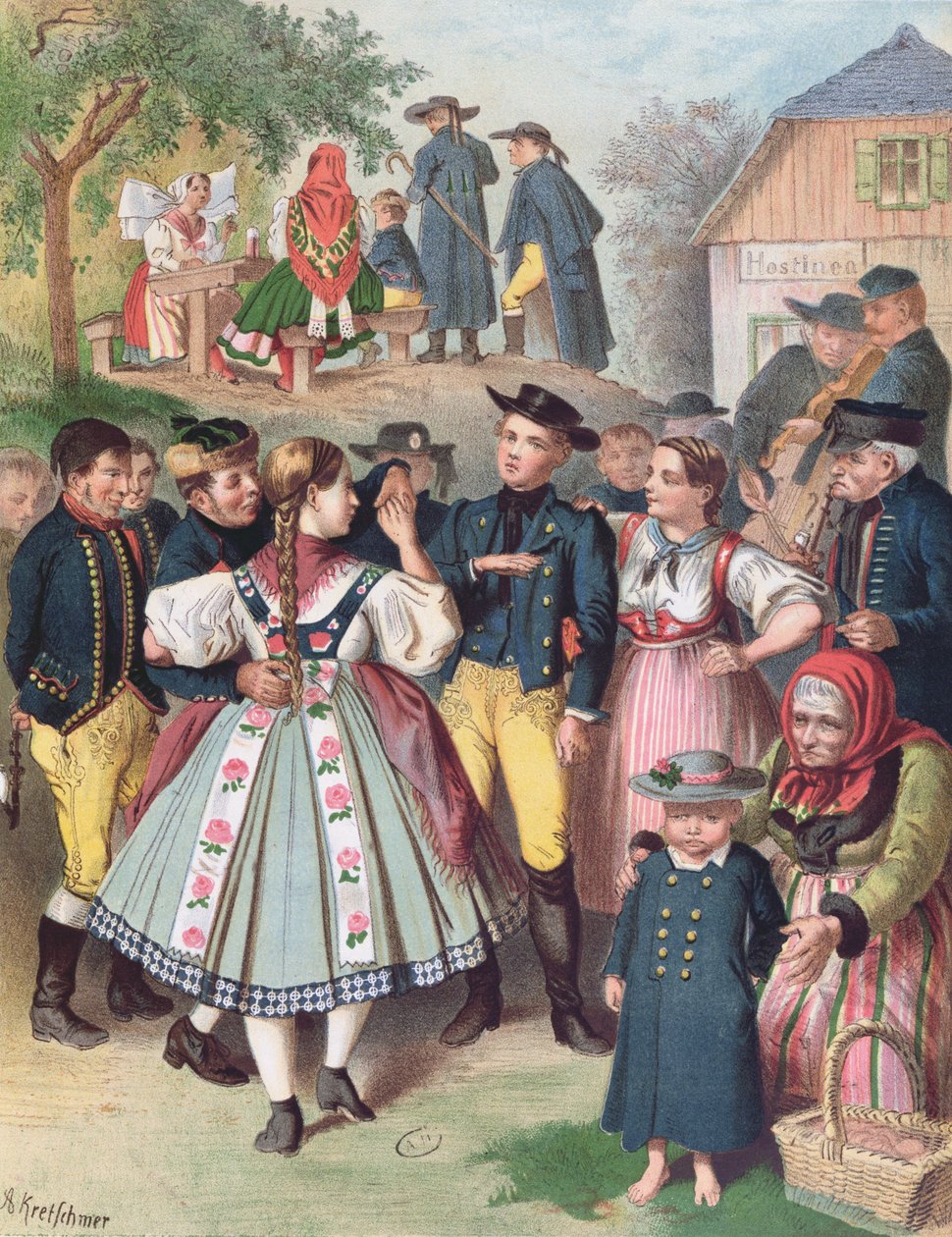 Fiesta del Pueblo en Bohemia de Albert Kretschmer