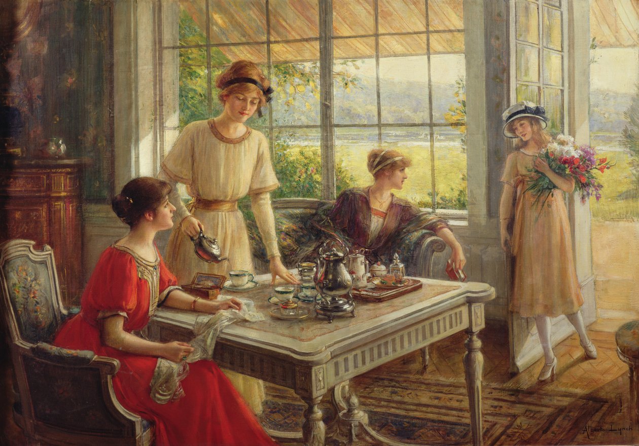 Mujeres tomando té de Albert Lynch