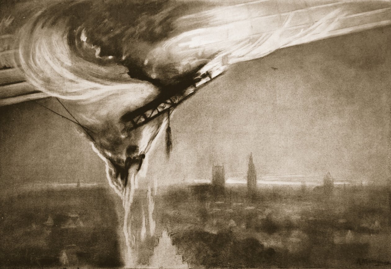 La caída del Zeppelin, 1915 de Albert Matignon