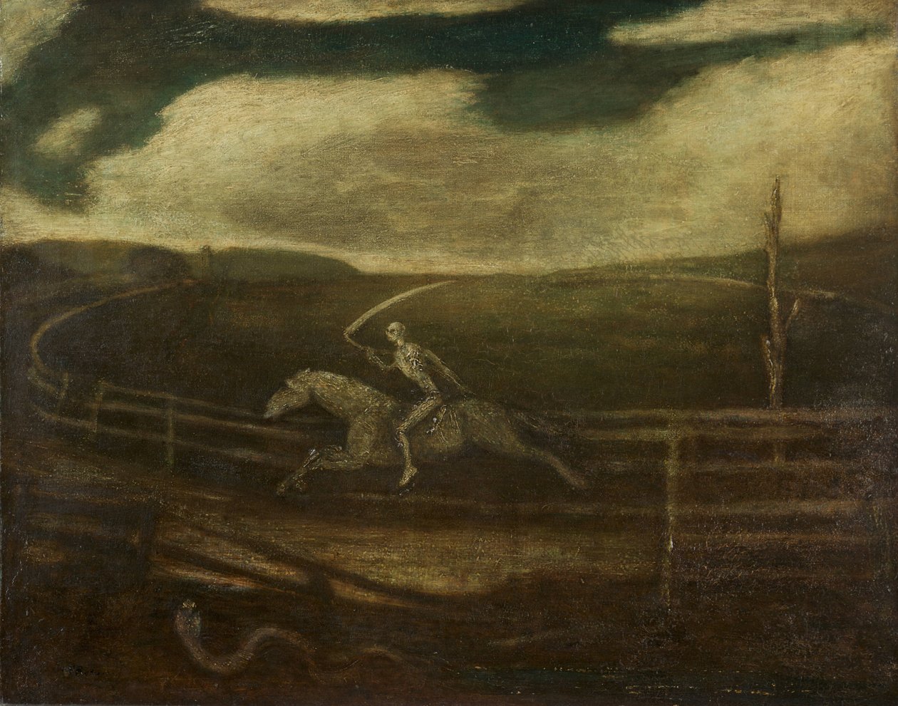 La pista de carreras (Muerte en un caballo pálido) de Albert Pinkham Ryder