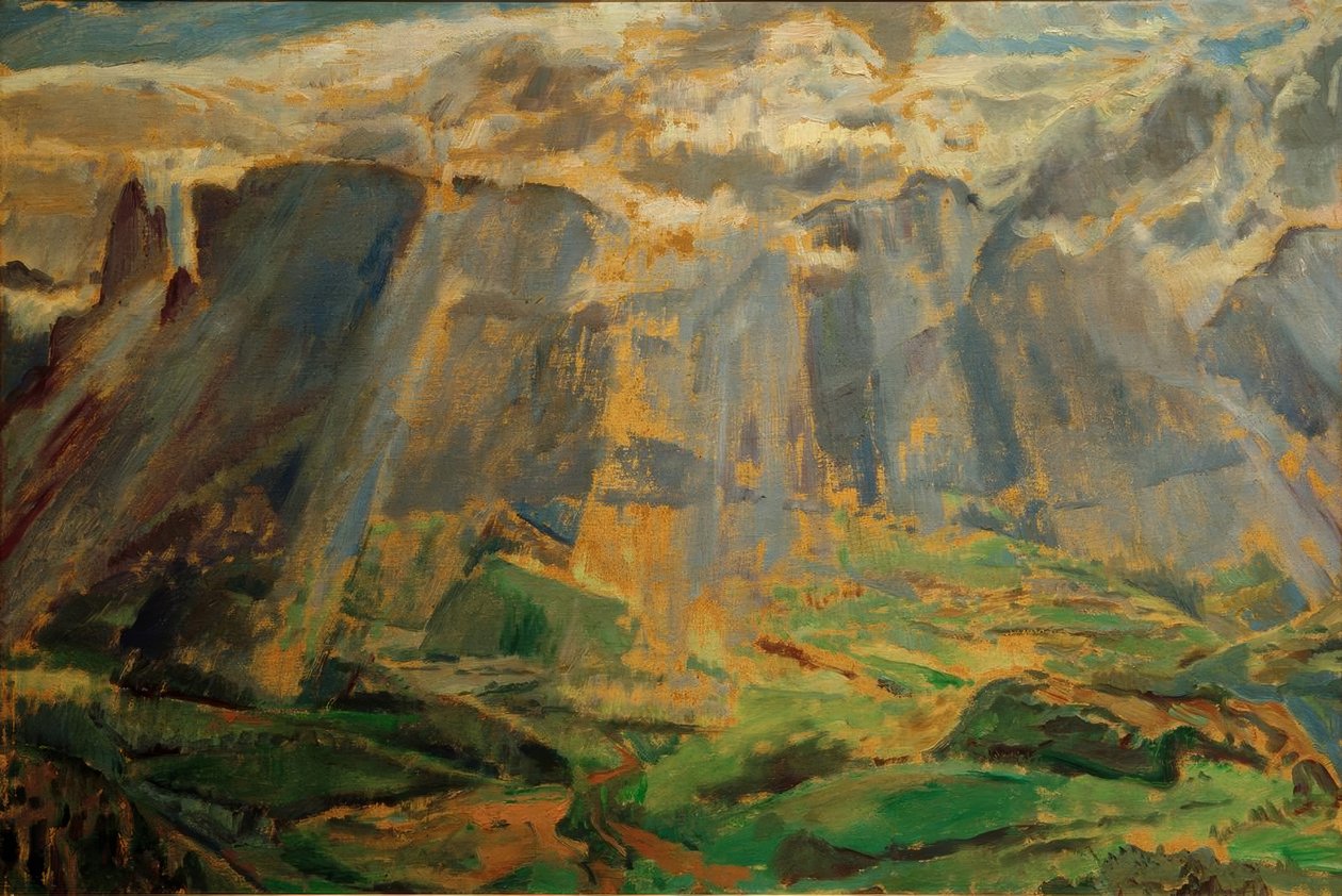 Paisaje alpino en Tirol del Sur de Albert Weisgerber