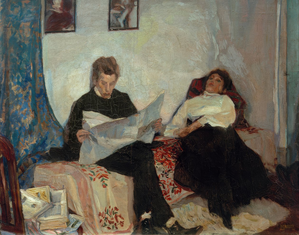 Th. Heuss en el estudio / Pintura de A.Weisgerber de Albert Weisgerber