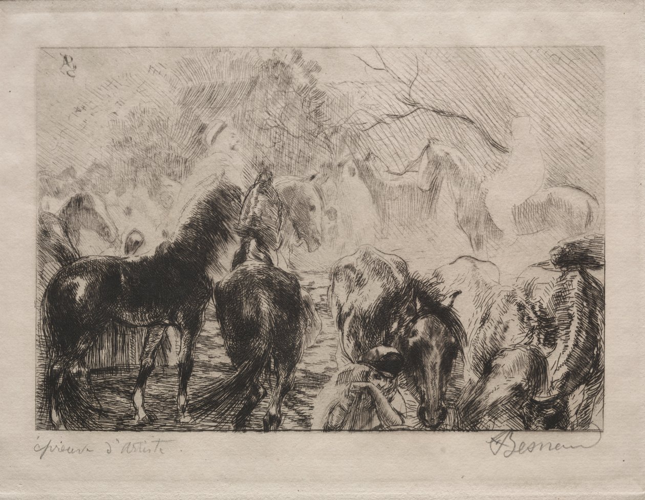 Mercado de caballos en Argel de Albert Besnard