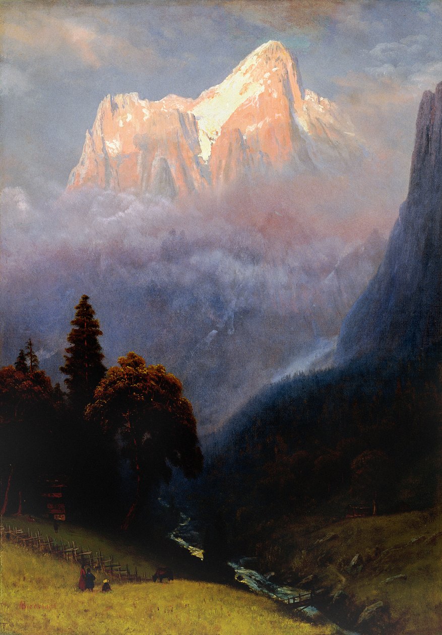 Tormenta entre los Alpes, c.1856 de Albert Bierstadt