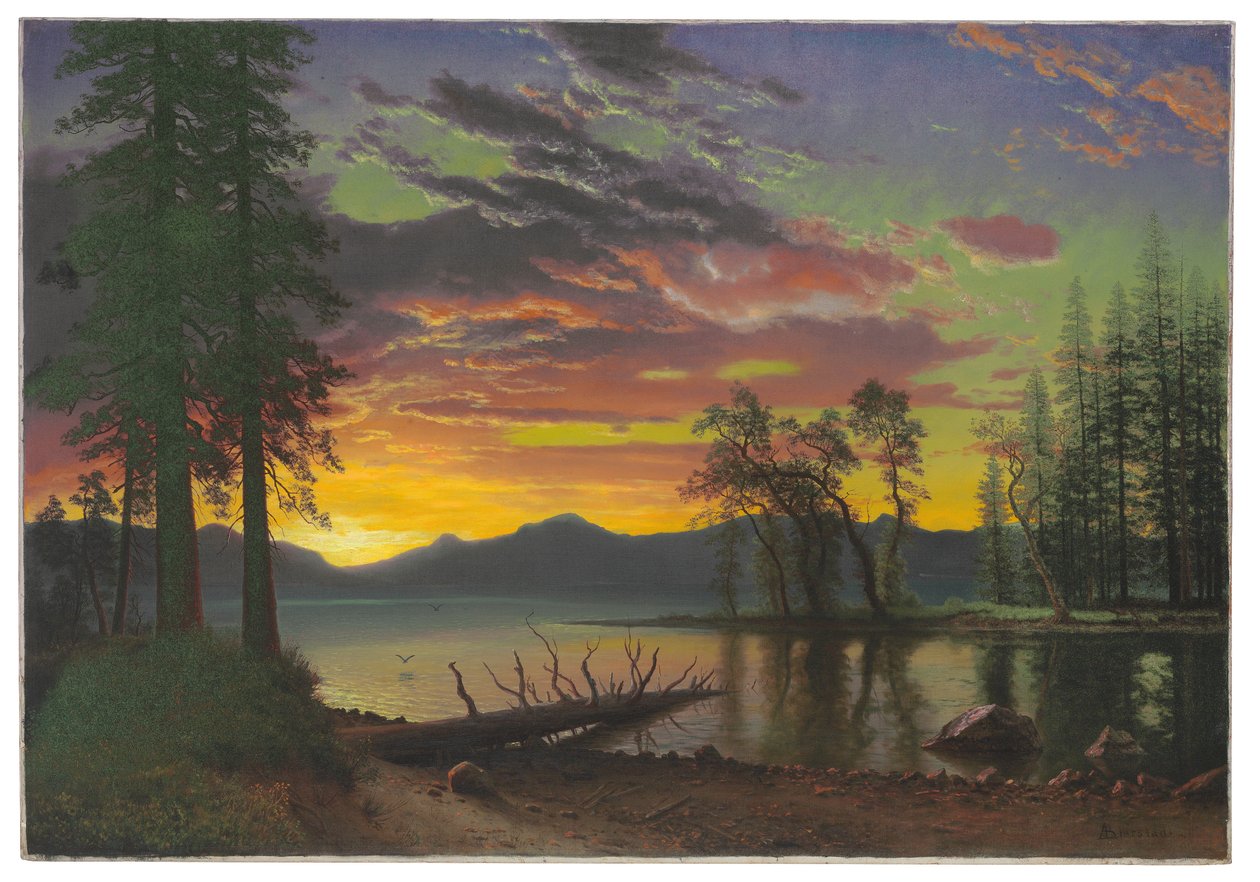 Crepúsculo, Lago Tahoe, c.1870s de Albert Bierstadt