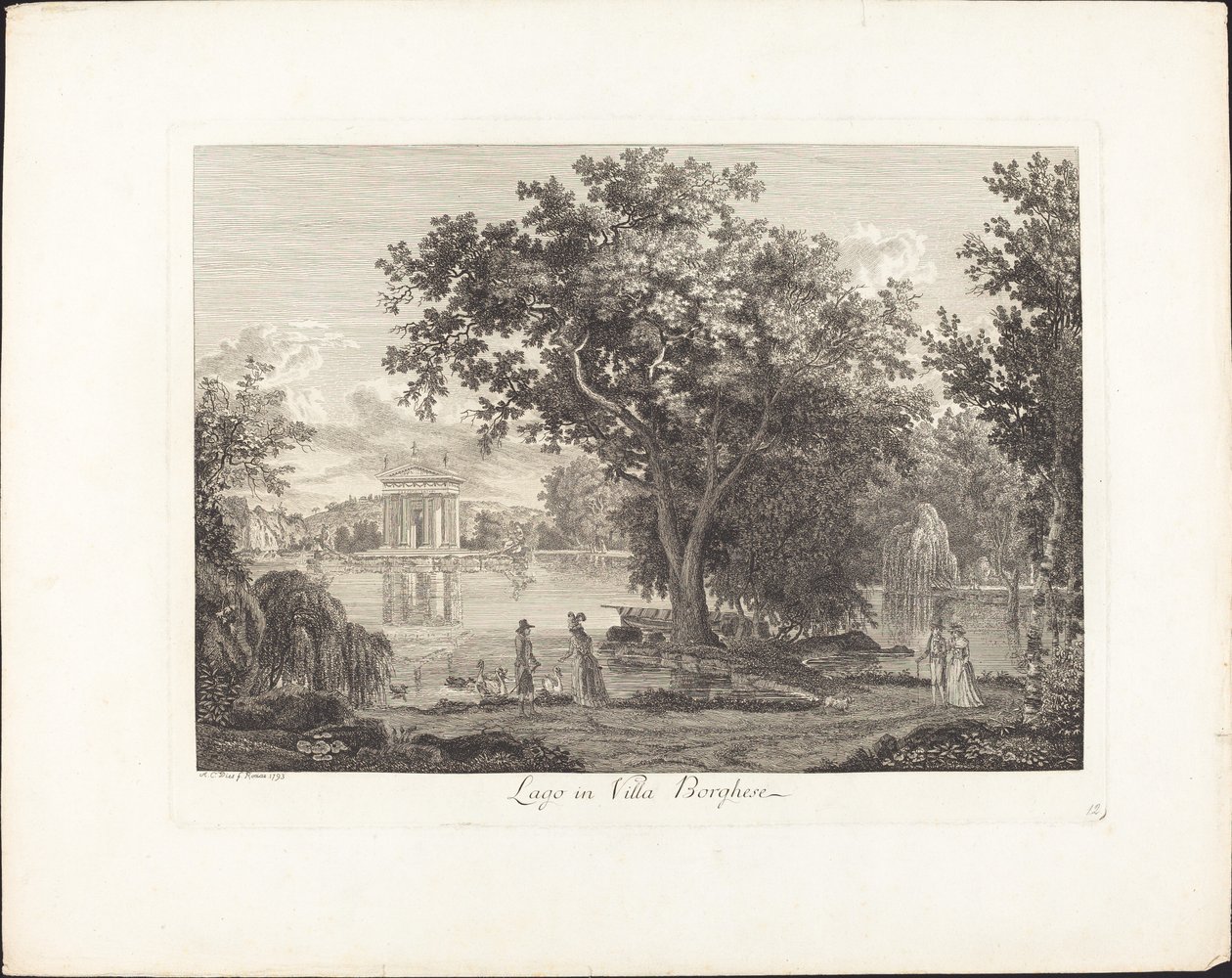 Lago en Villa Borghese de Albert Christoph Dies