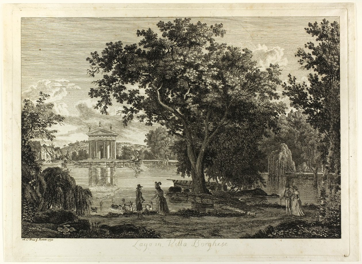 Lago en Villa Borghese de Albert Christoph Dies