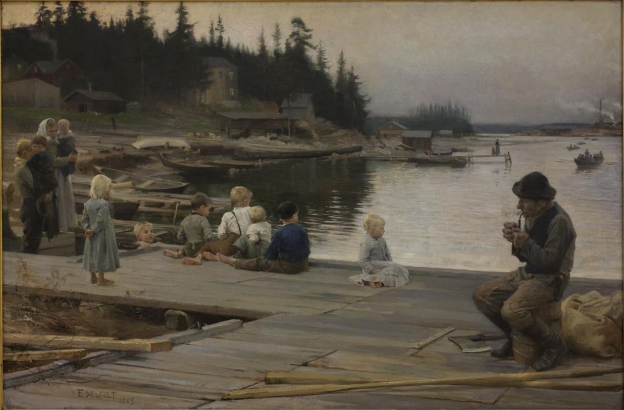 Tarde de verano en el astillero de Hammar de Albert Gustaf Aristides Edelfelt