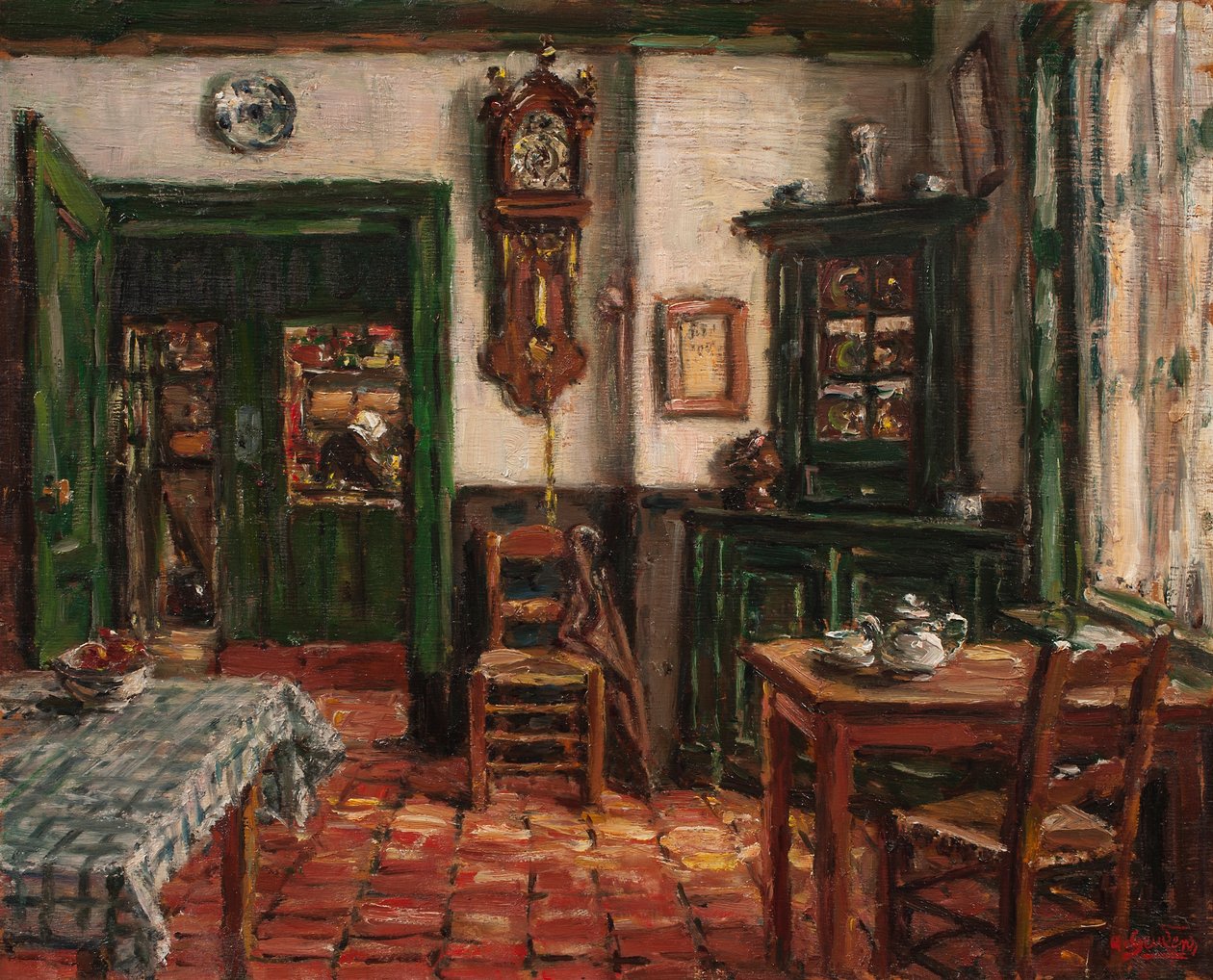 La posada, Zeeland (óleo sobre tabla) de Albert Geudens