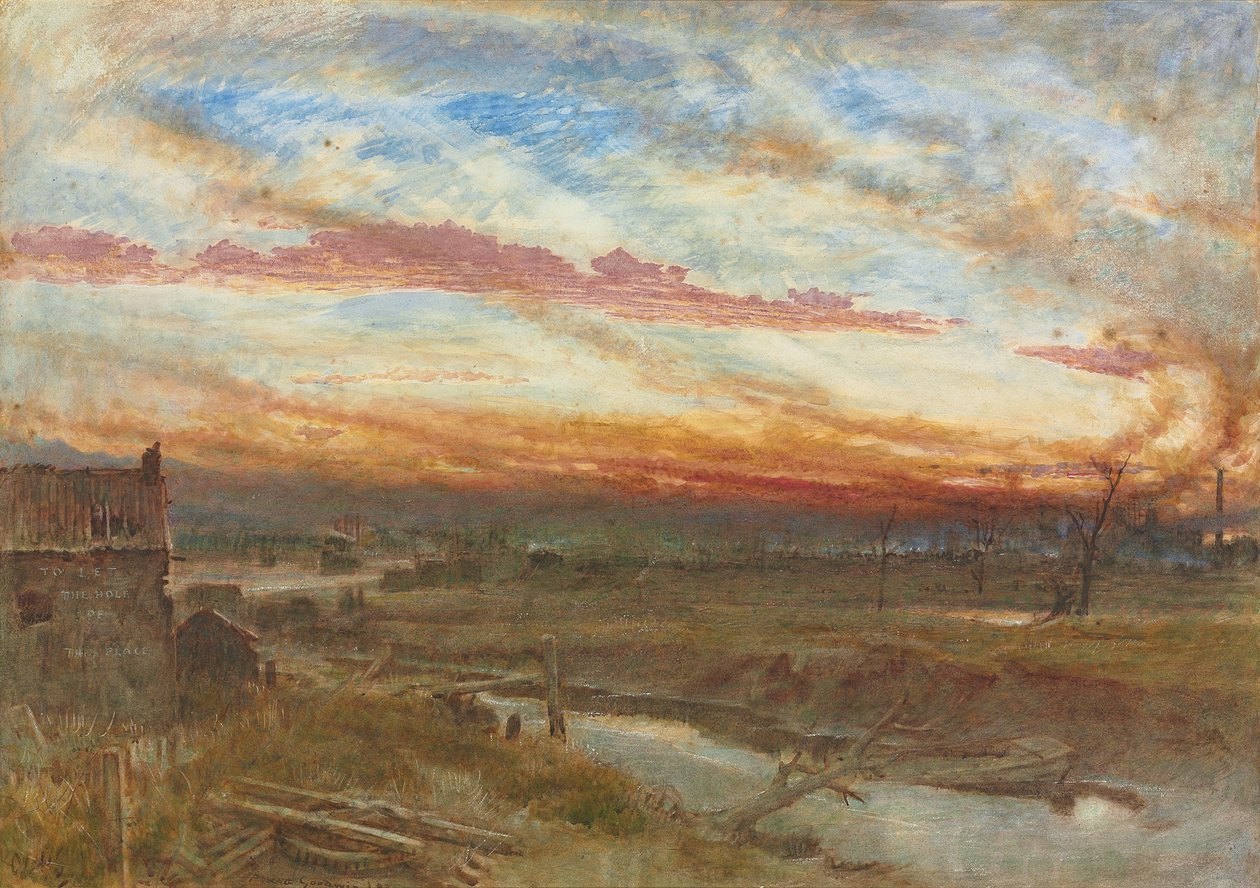 Un atardecer en los distritos manufactureros de Albert Goodwin