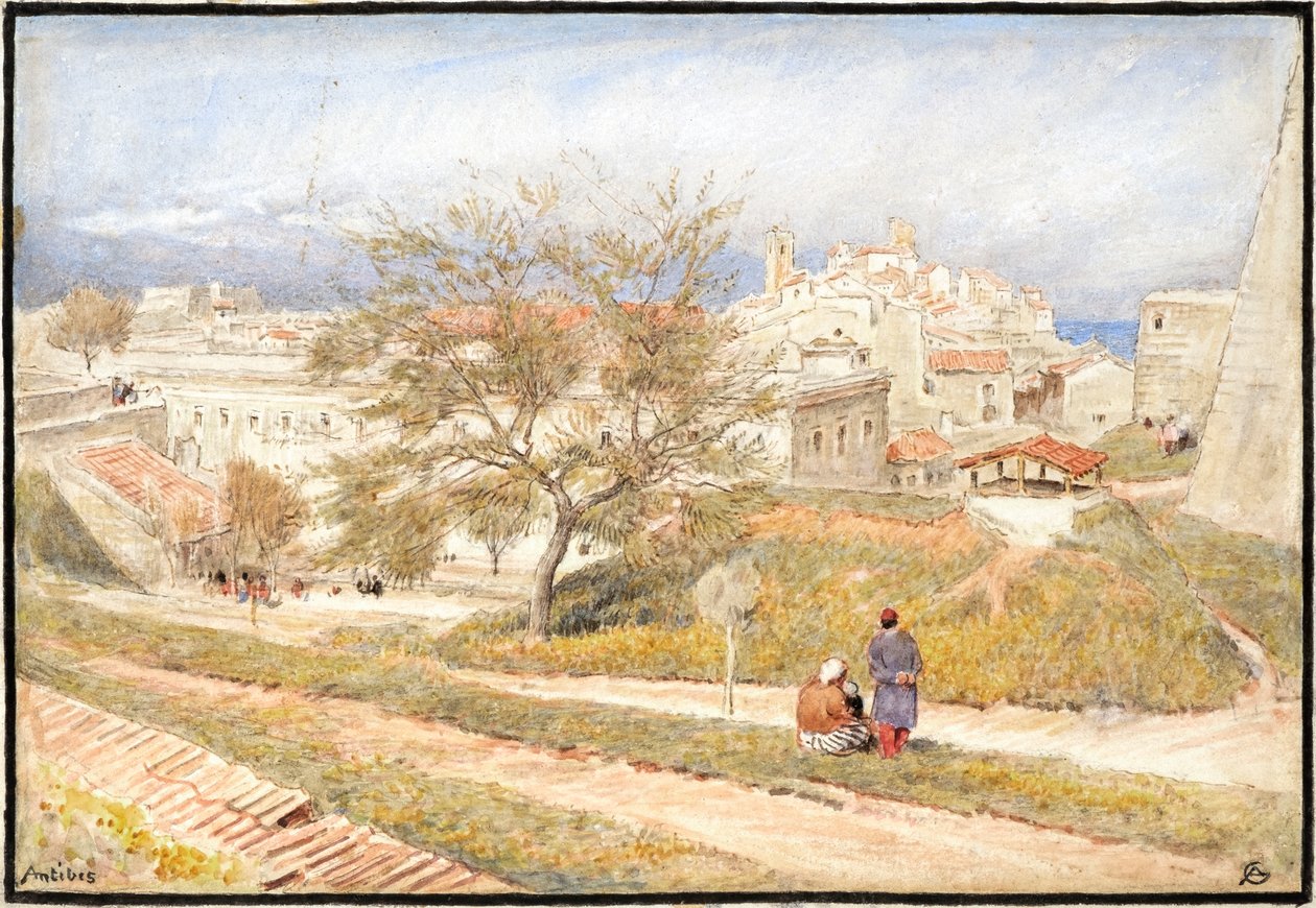 Antibes, Costa Azul, Francia (acuarela) de Albert Goodwin