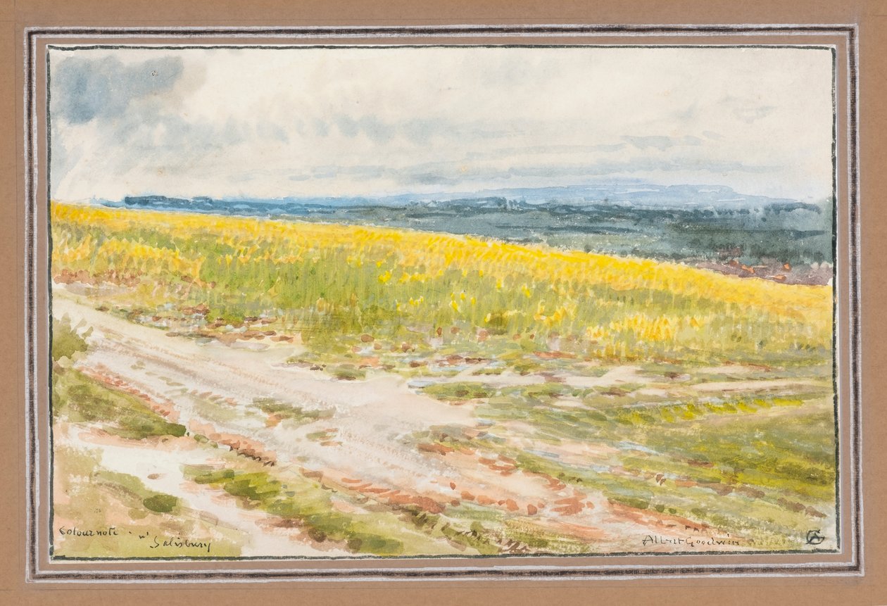 Nota de color cerca de Salisbury (acuarela) de Albert Goodwin