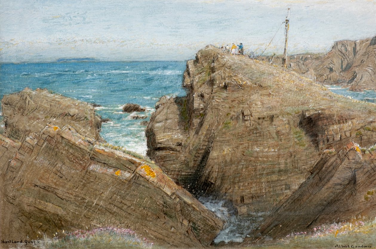 Muelle de Hartland (acuarela) de Albert Goodwin