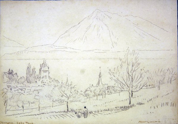 Lago Thun, Oberhofen de Albert Goodwin