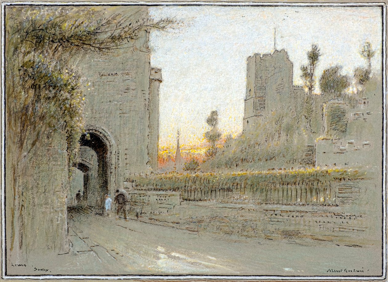 Lewes, Sussex (acuarela) de Albert Goodwin