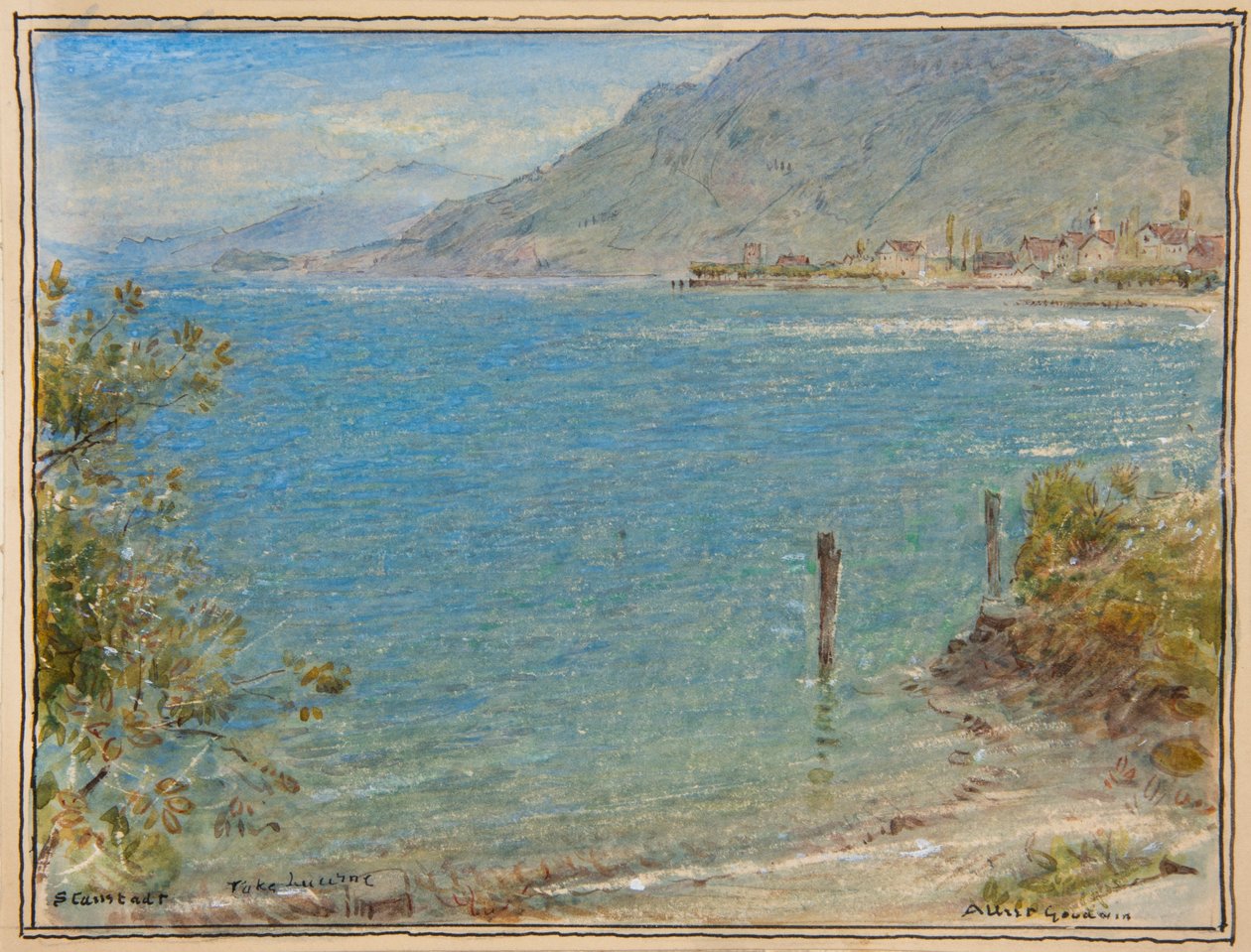 Stanstadt. Lago de Lucerna,c.1888 (acuarela) de Albert Goodwin