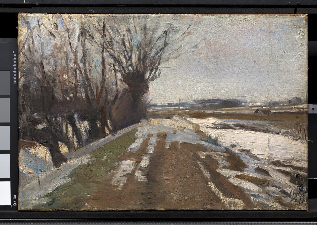 Paisaje de invierno. Utterslev cerca de Copenhague de Albert Gottschalk