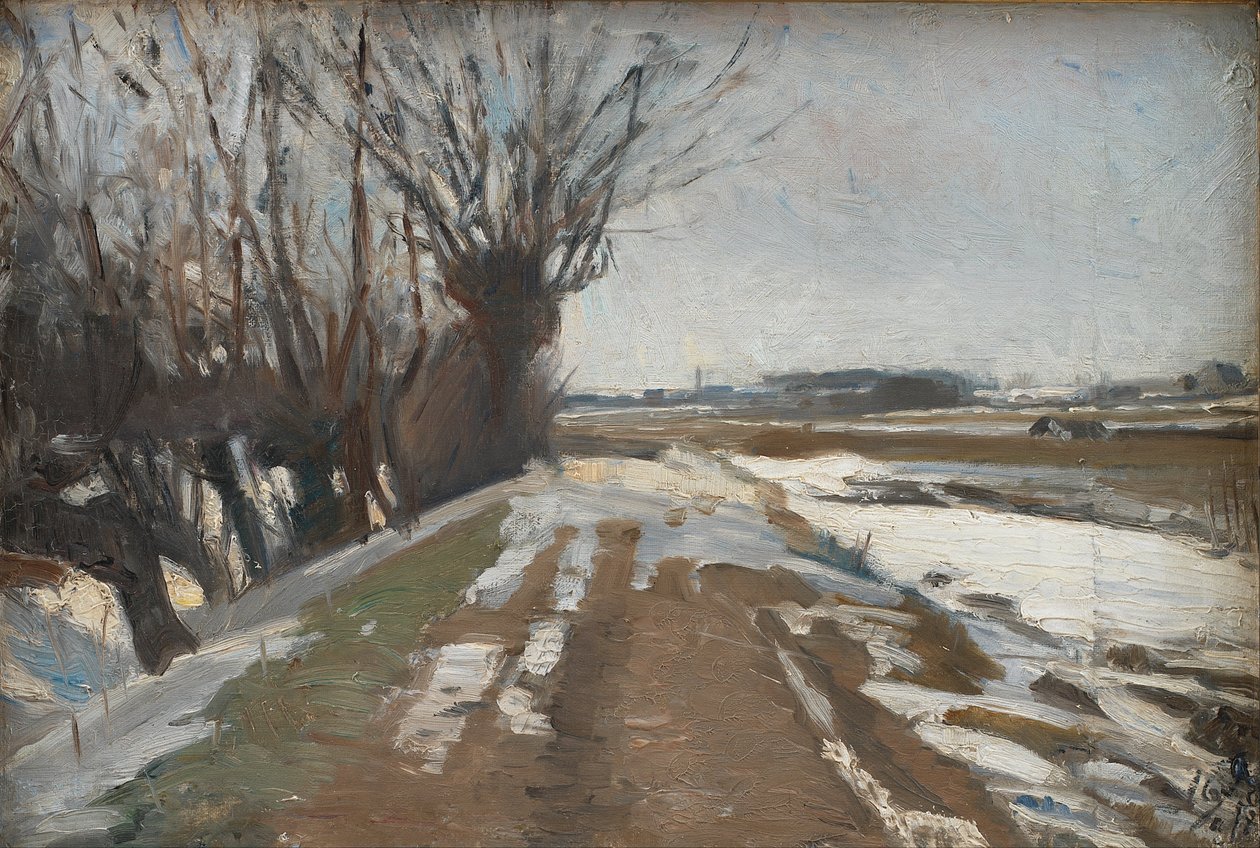 Paisaje invernal. Utterslev, cerca de Copenhague de Albert Gottschalk