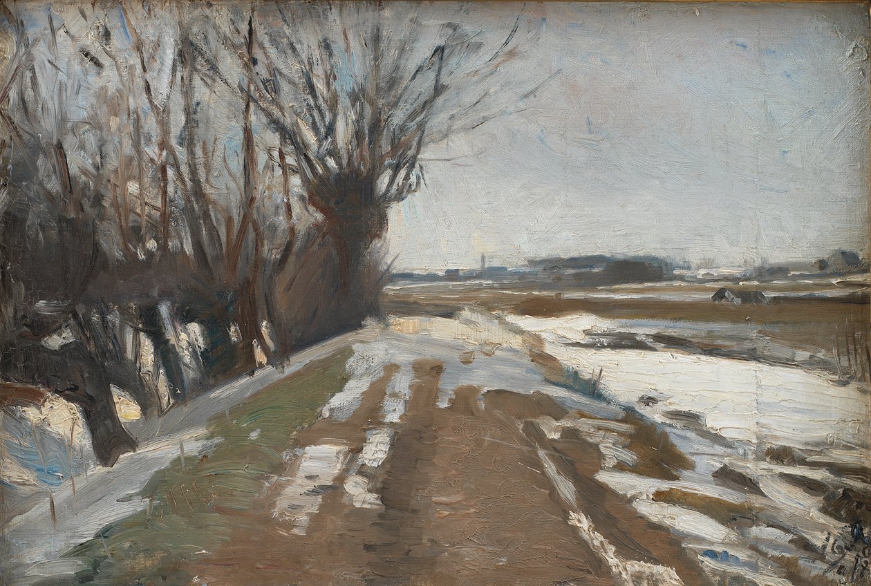 Paisaje de invierno. Utterslev cerca de Copenhague de Albert Gottschalk