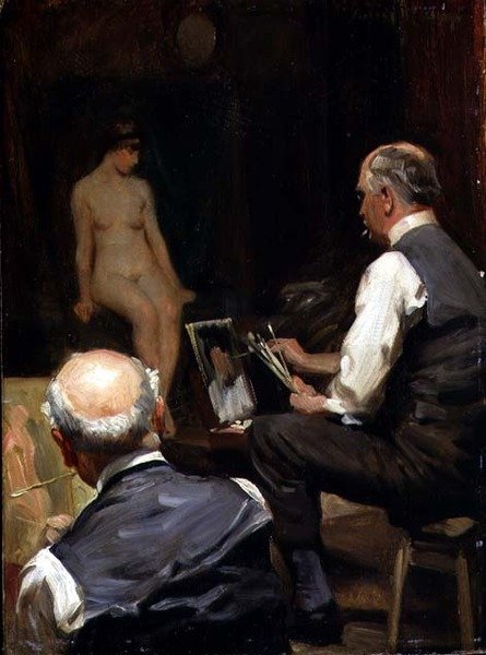 En el estudio (tablero) de Albert Henry Collings