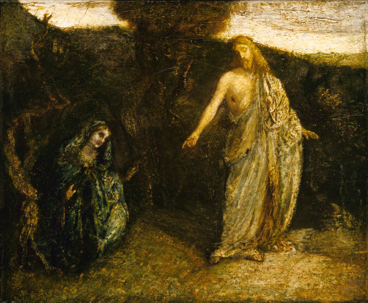 Cristo apareciendo a María de Albert Pinkham Ryder