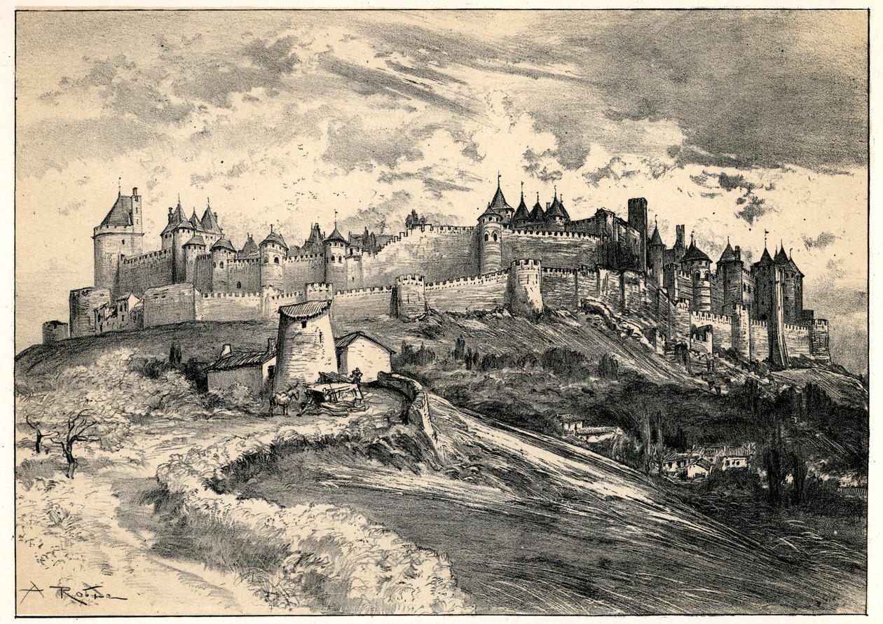 Ciudad medieval de Carcasona de Albert Robida