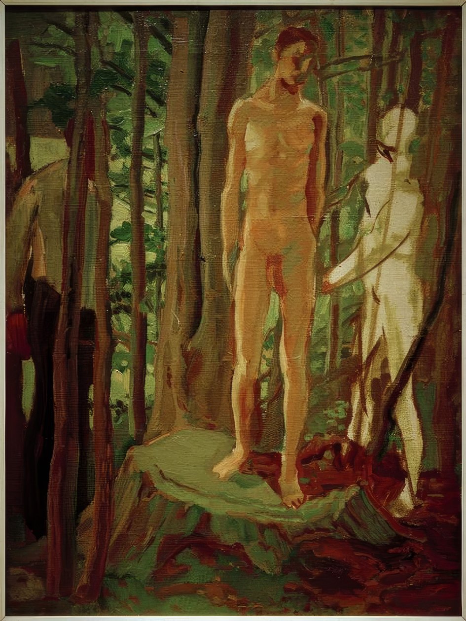 Sebastián en el tocón de Albert Weisgerber