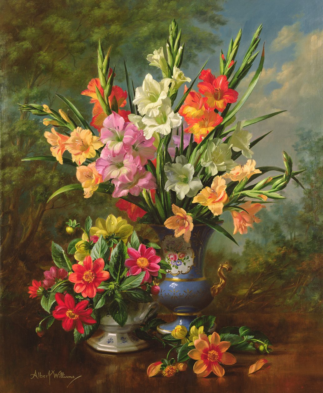 Gladiolos y dalias AB1062B de Albert Williams