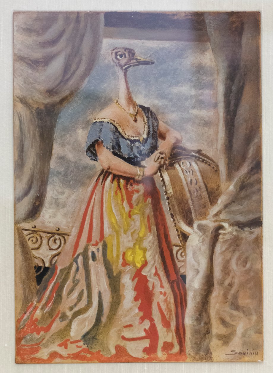 El papel, c.1930-31 (temple sobre cartón) de Alberto (1891 1952) Savinio