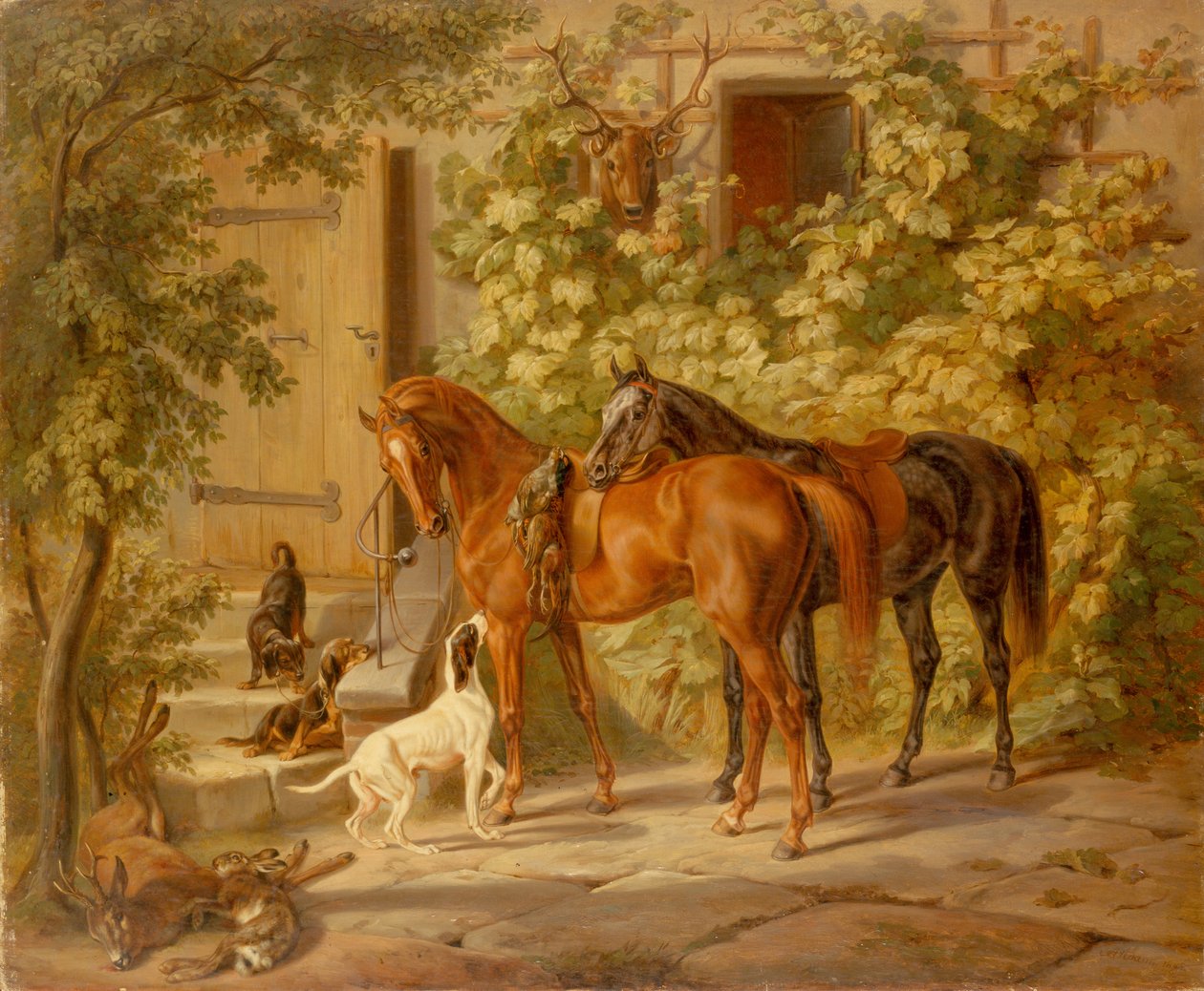 Caballos en el pórtico de Albrecht Adam