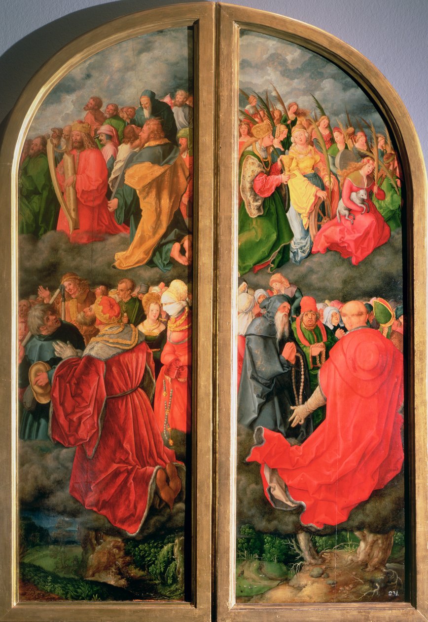 Retablo del Día de Todos los Santos, copia parcial en forma de dos paneles laterales, siglo XVI de Albrecht Dürer