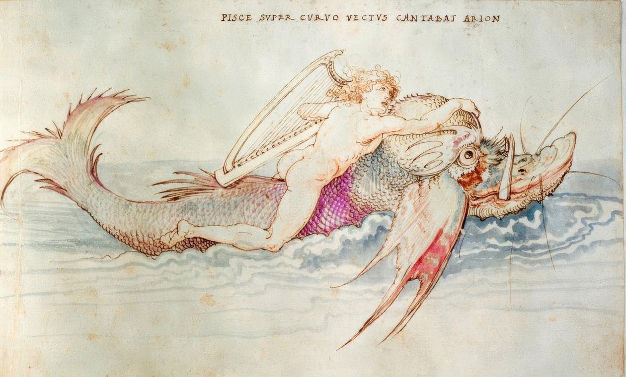Arion es rescatado por un delfín de Albrecht Dürer