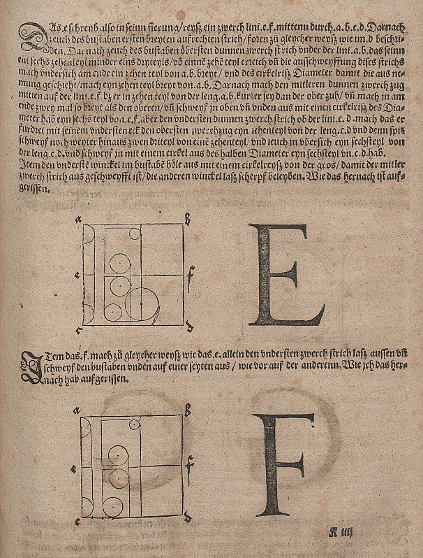 Construcción de letras de Albrecht Dürer