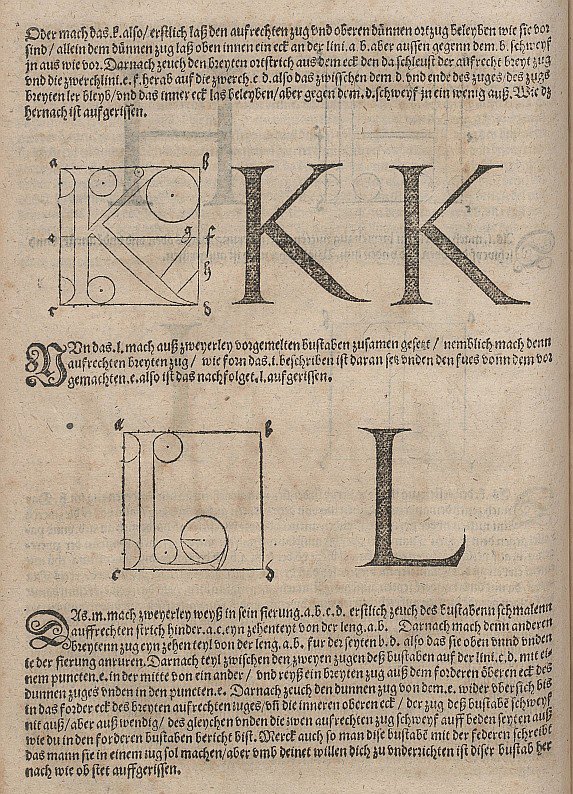 Construcción de letras de Albrecht Dürer
